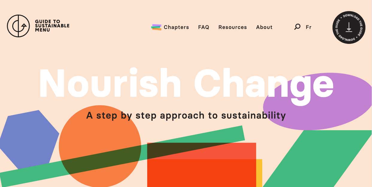 Menu Durable opening page, a very bright website with simple messaging