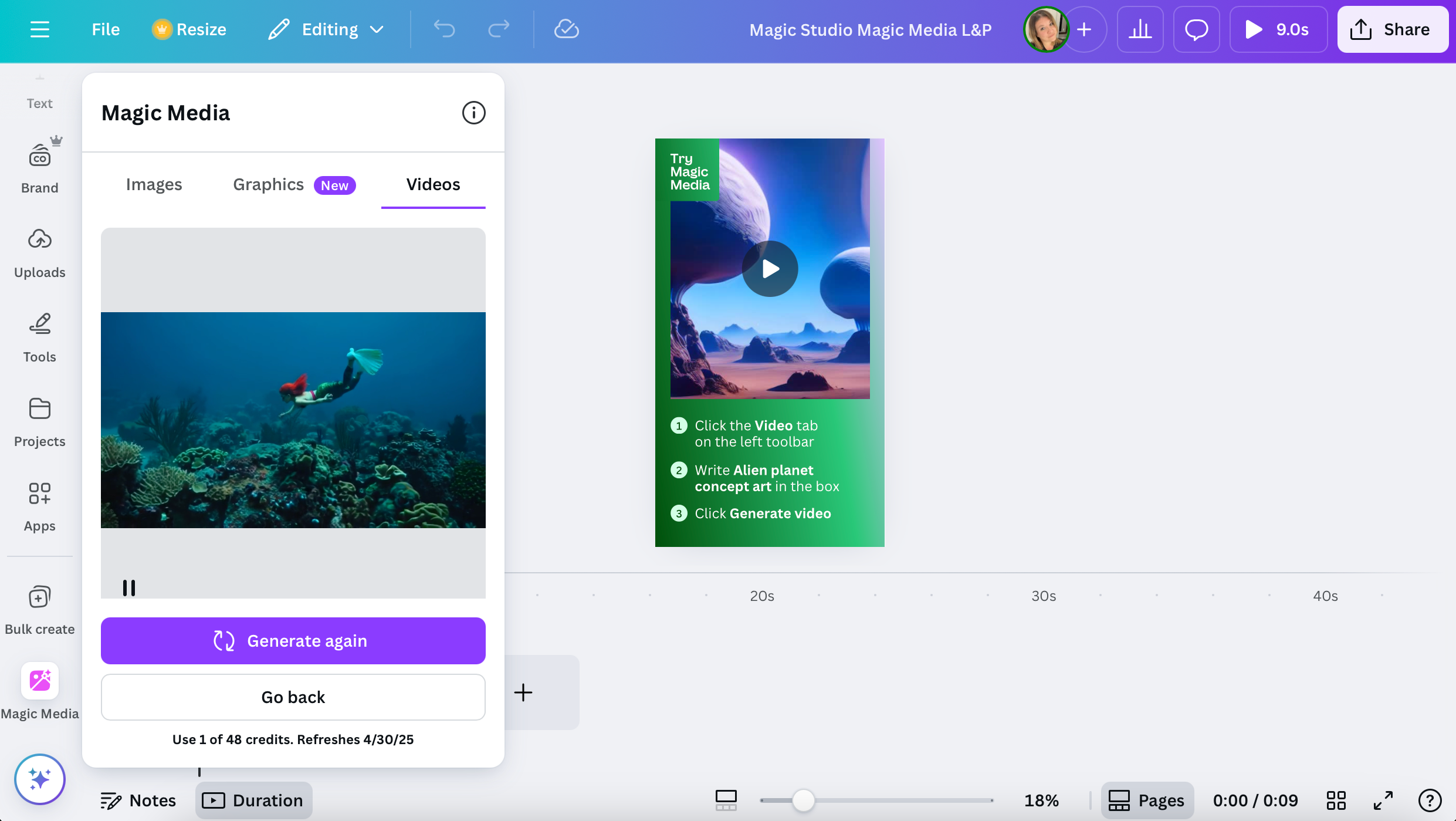 Canva Website Builder Magic Studio for All About Cookies test website