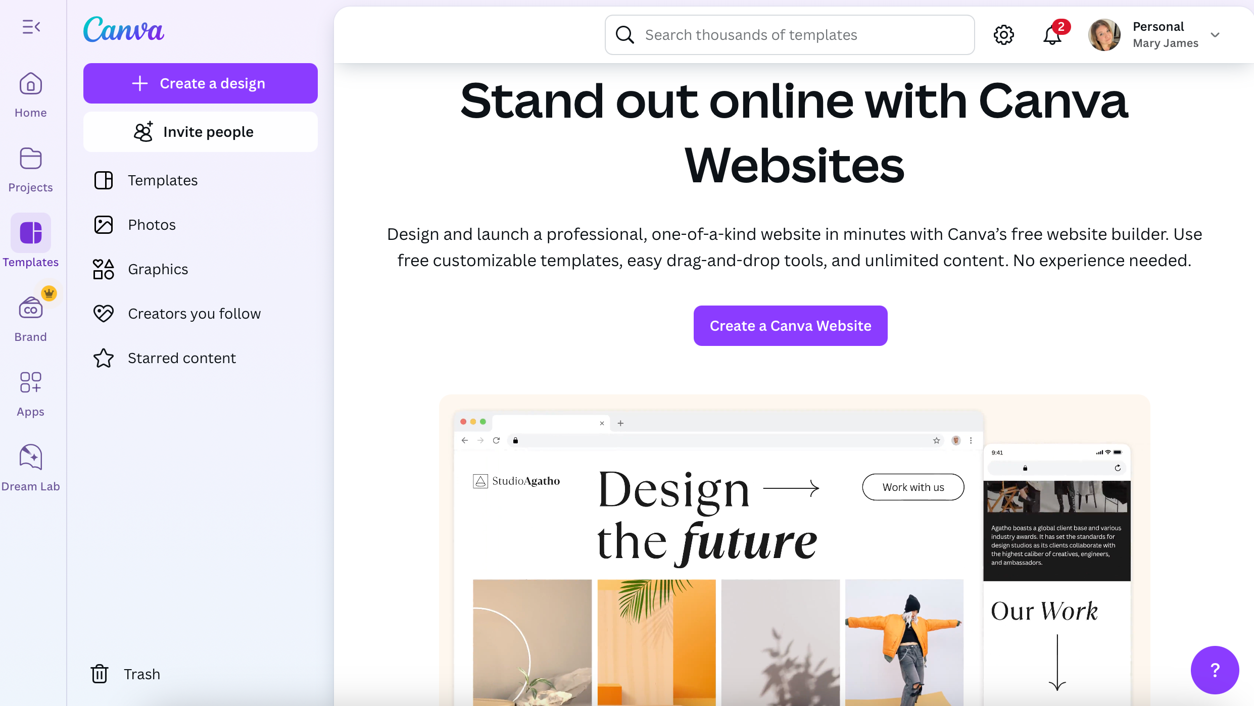 Building a test Canva website for All About Cookies review