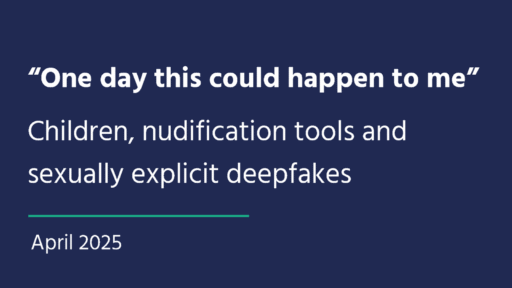 “One day this could happen to me” - Children, nudification tools and sexually explicit deepfakes