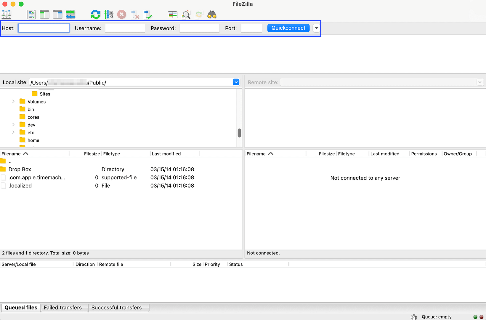 Connecting your site to FileZilla