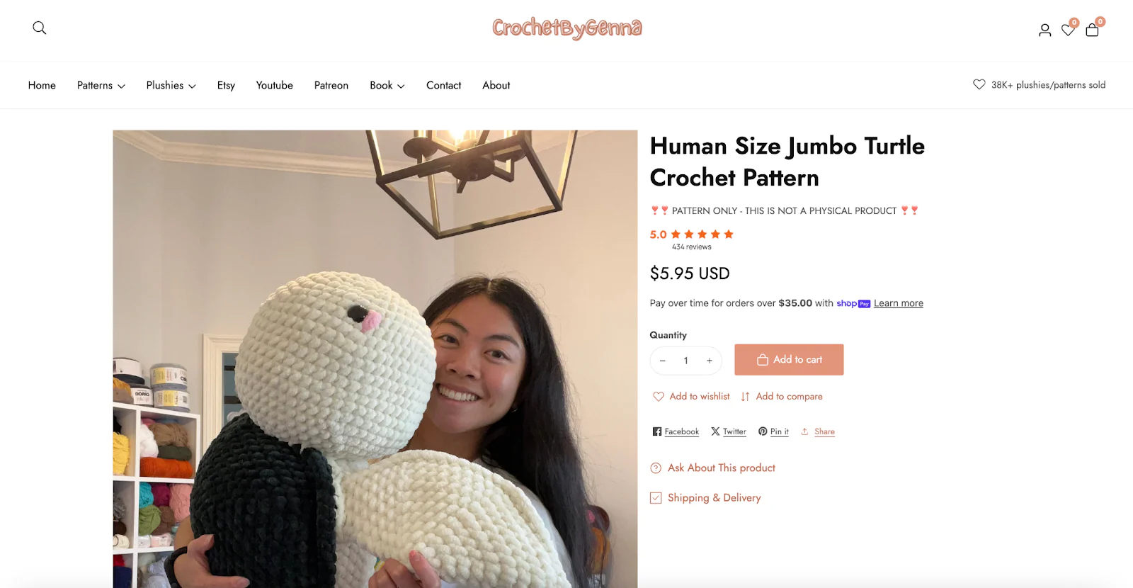 Jumbo crochet turtle pattern on Crochet by Genna.