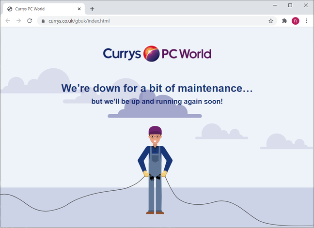 Currys PC World website down