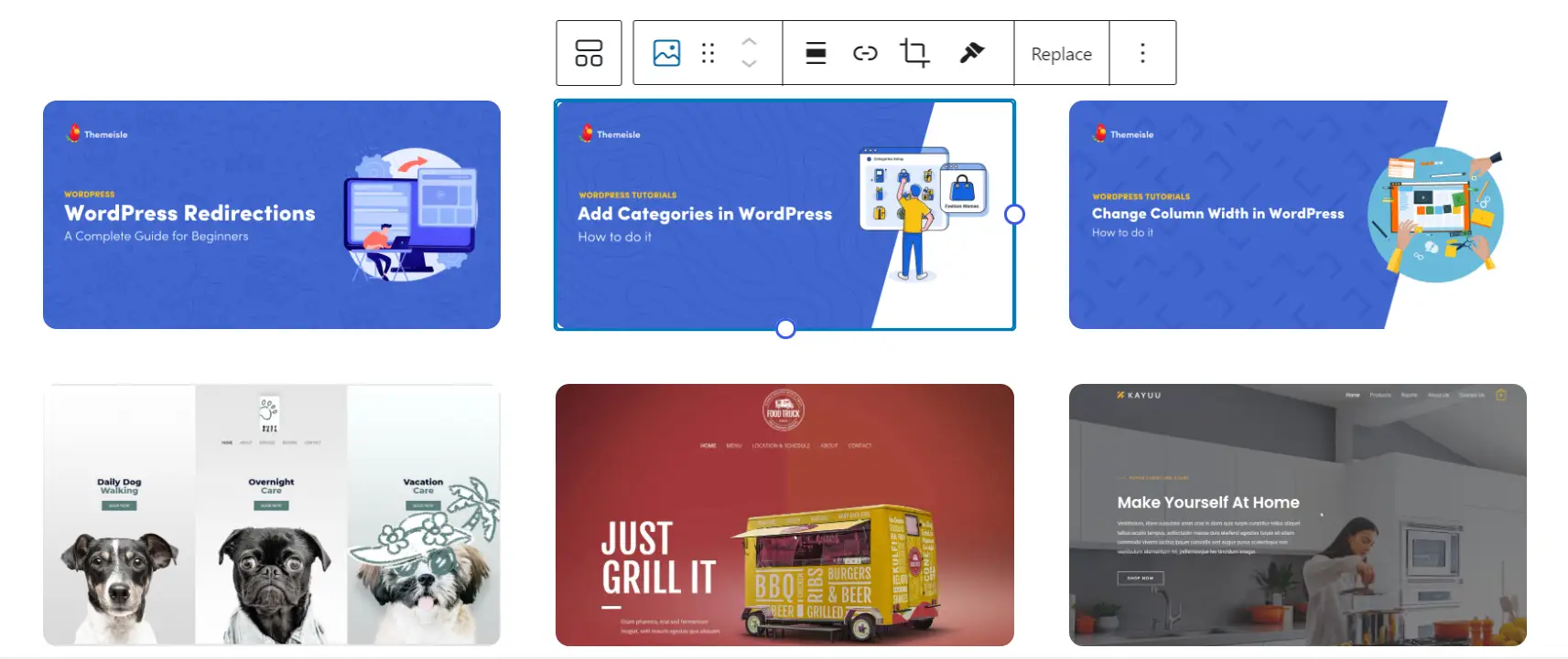 customize template kit in WordPress.