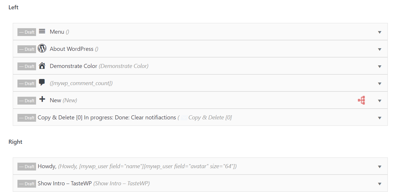 customize wp admin toolbar