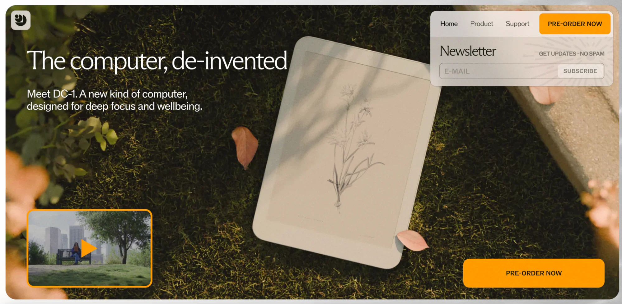 Daylight’s website has a photo of its product on a lawn.