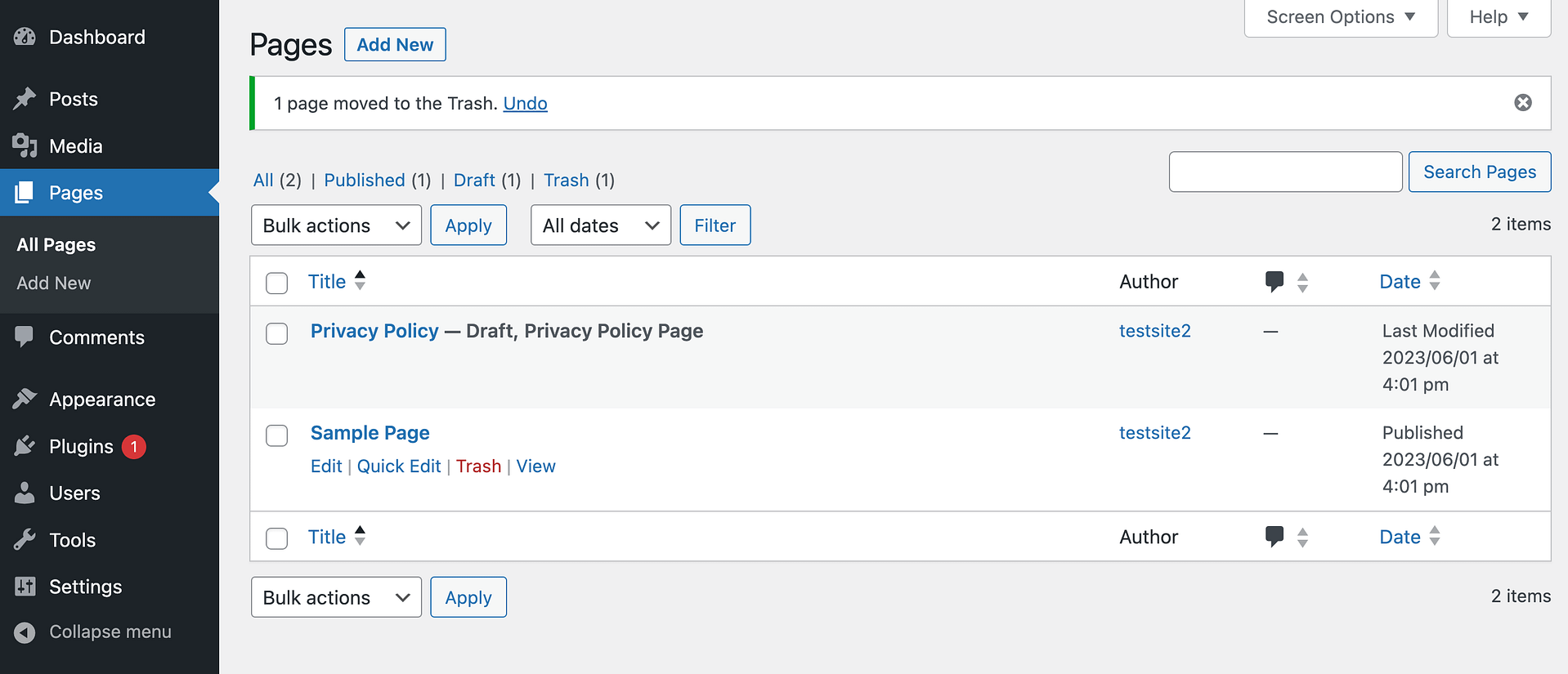 edit wordpress pages