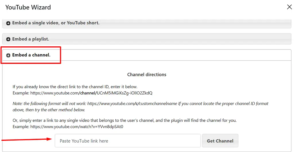 Add YouTube channel to WordPress using the Embed Plus YouTube plugin