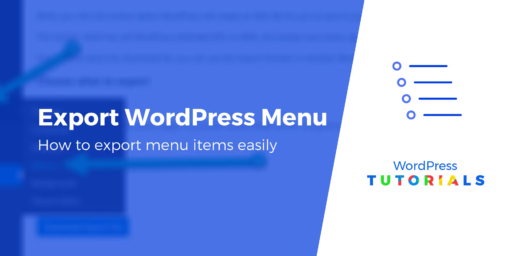 How to Export WordPress Menu Items