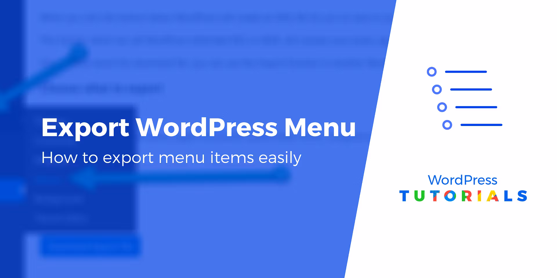 How to Export WordPress Menu Items