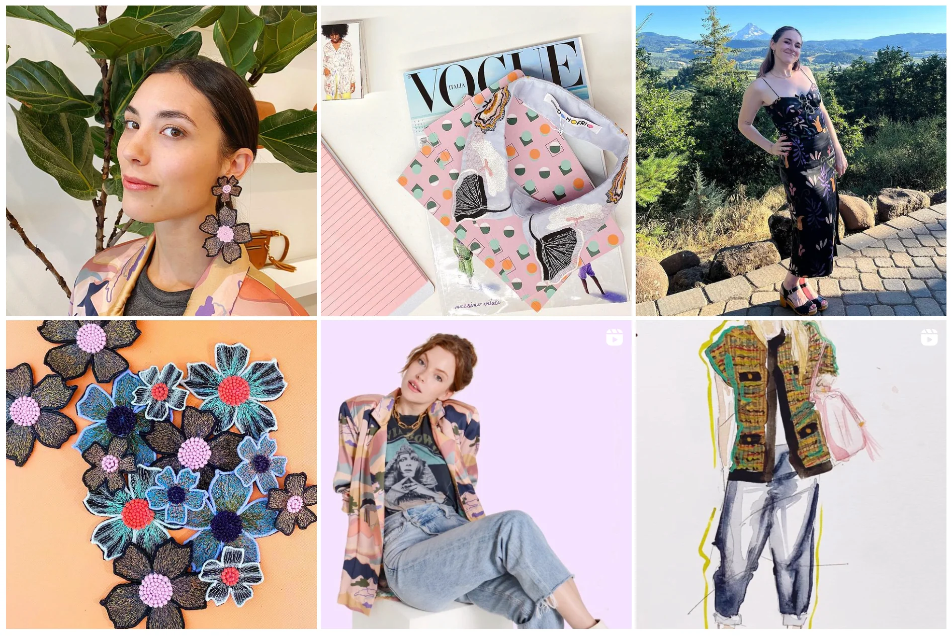 A grid of Instagram photos for a fashion brand
