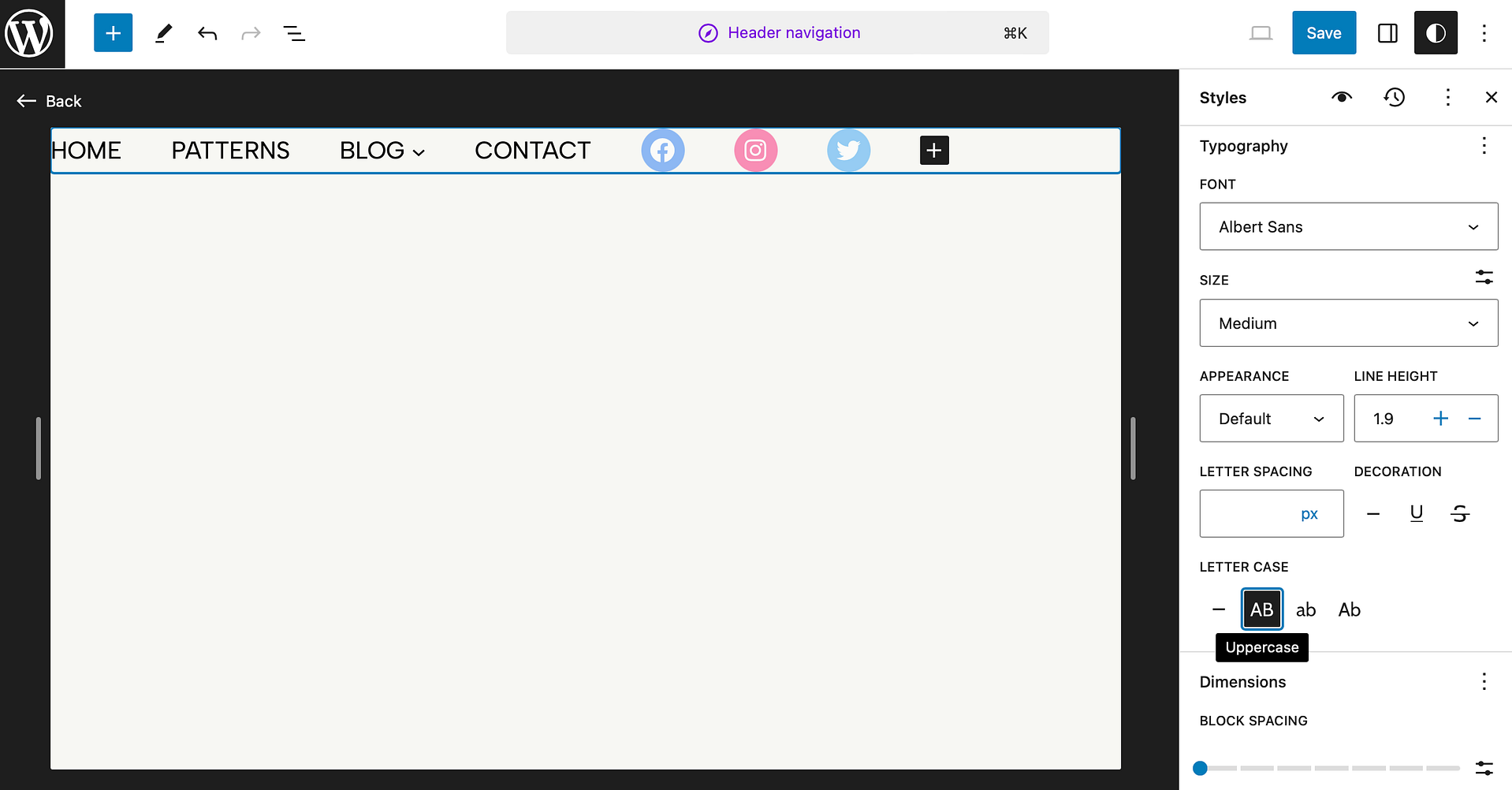 How to change styling of your WordPress menu with the FSE