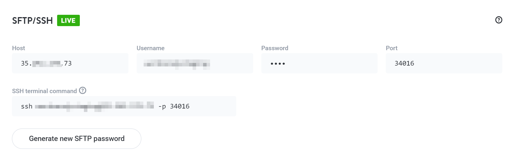 Accessing your FTP credentials