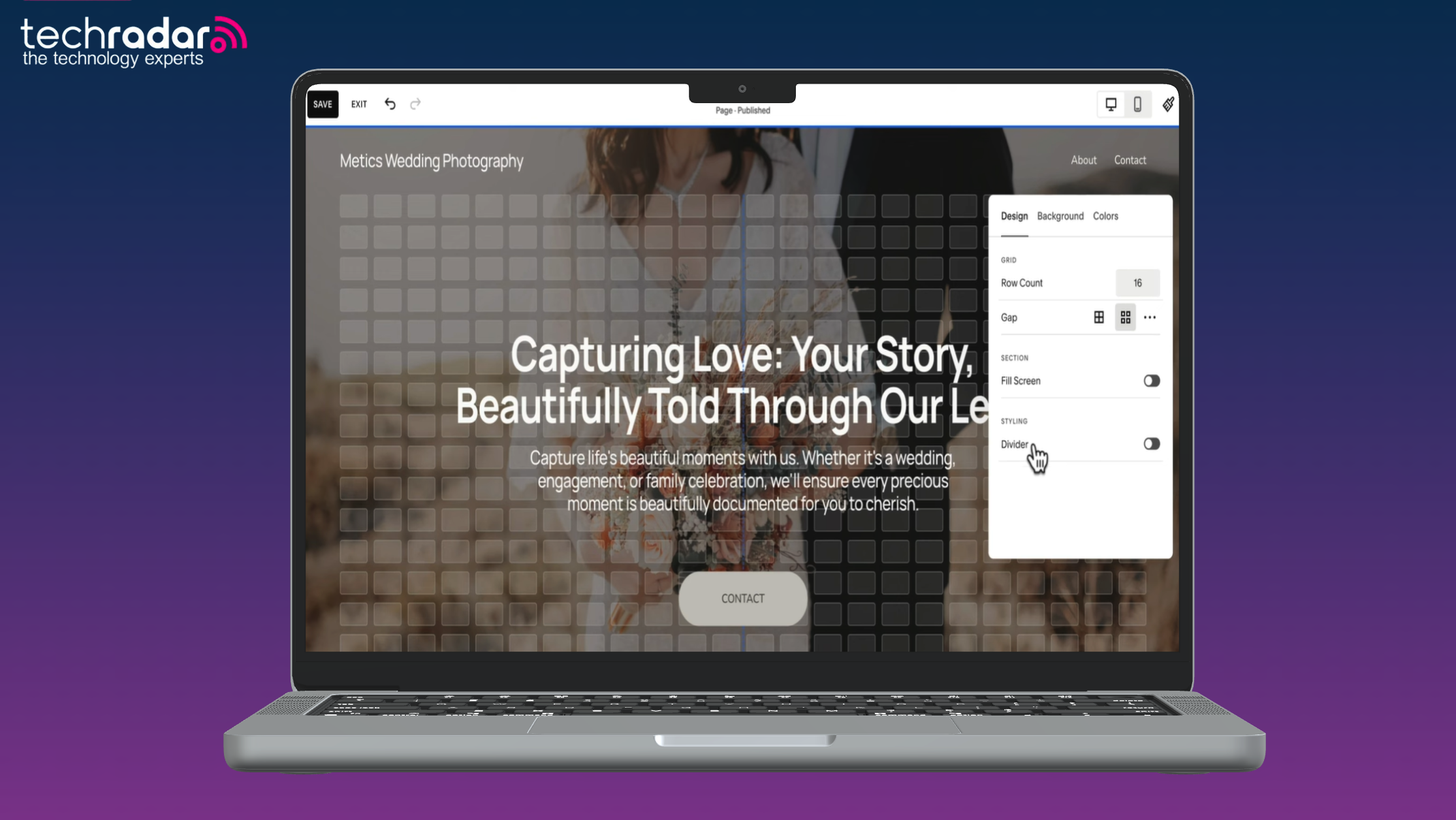 screenshot of Ai website builder being used on a mac