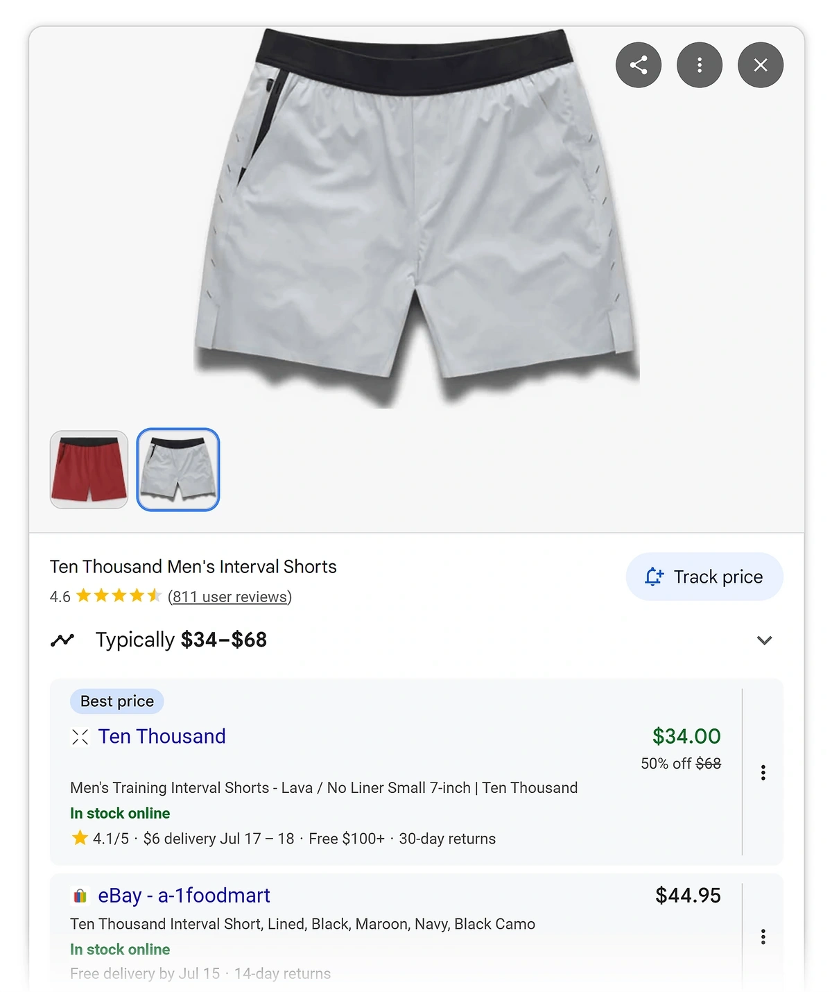 Expanded product and store details in AI Mode sidebar