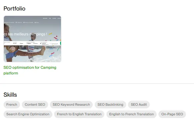 Aurelia D’s Upwork portfolio 
