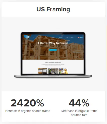 US Framing case study results - Best AI Marketing Agencies