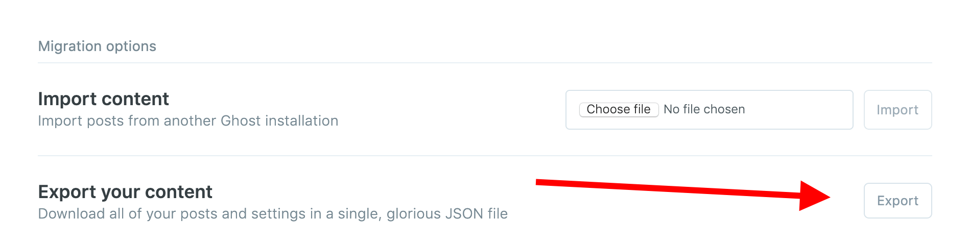 Imports and exports in Ghost