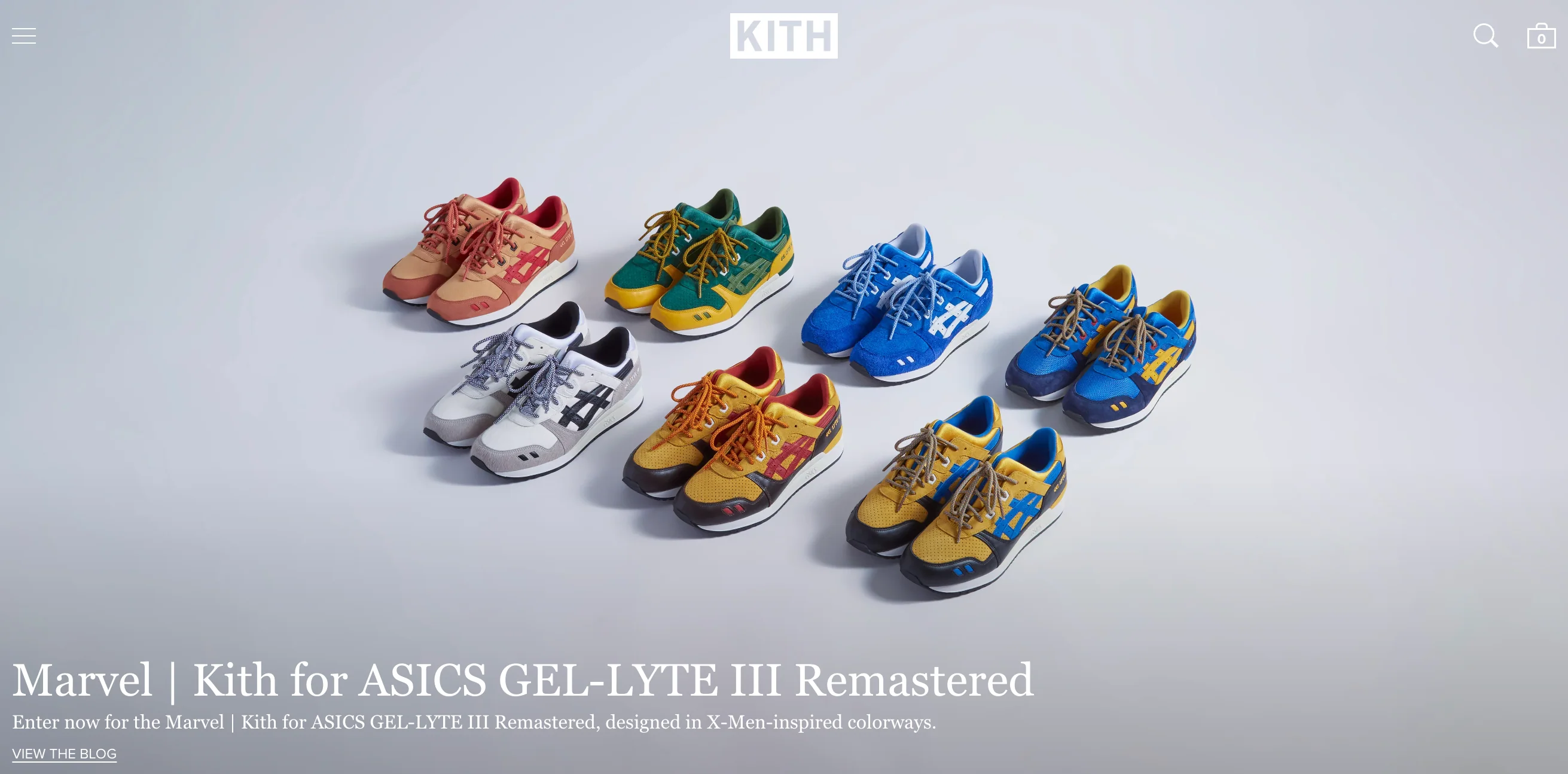 homepage on the KITH ecommerce website: ecommerce website design