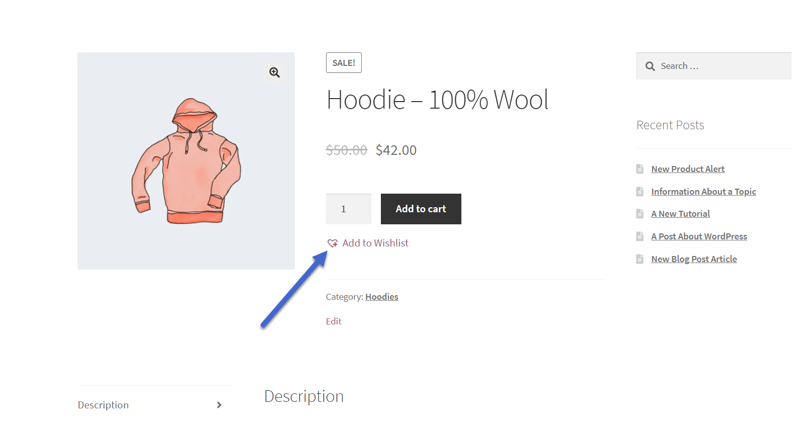 new WooCommerce wishlist with new icon.