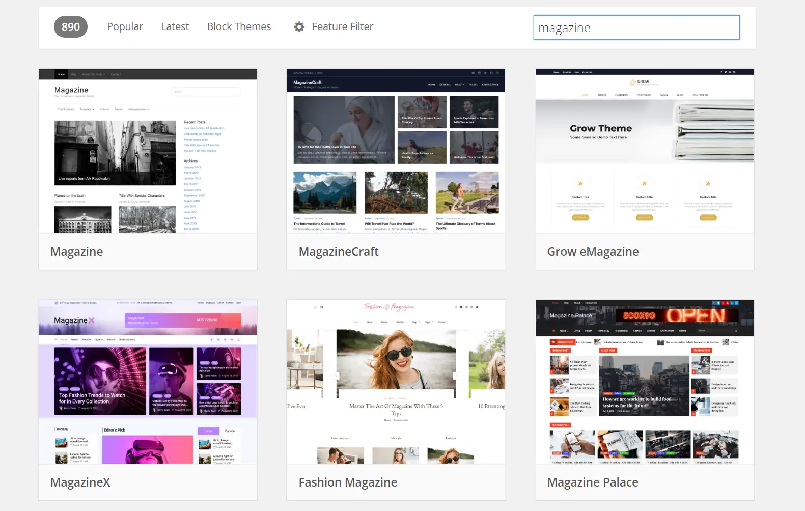 The WordPress Theme Directory