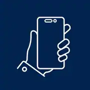 an icon of a hand holding a mobile phone