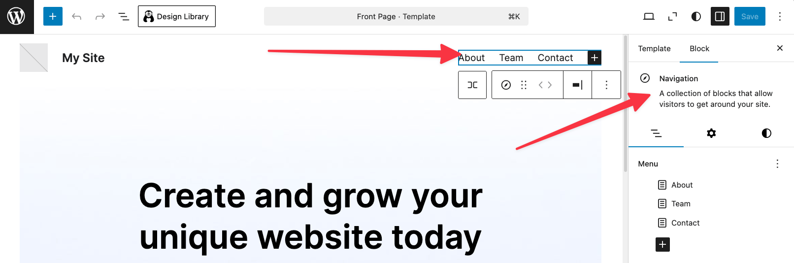 navigation options 1