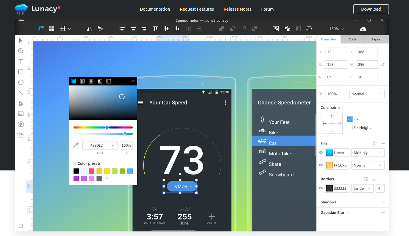 lunacy interface screenshot
