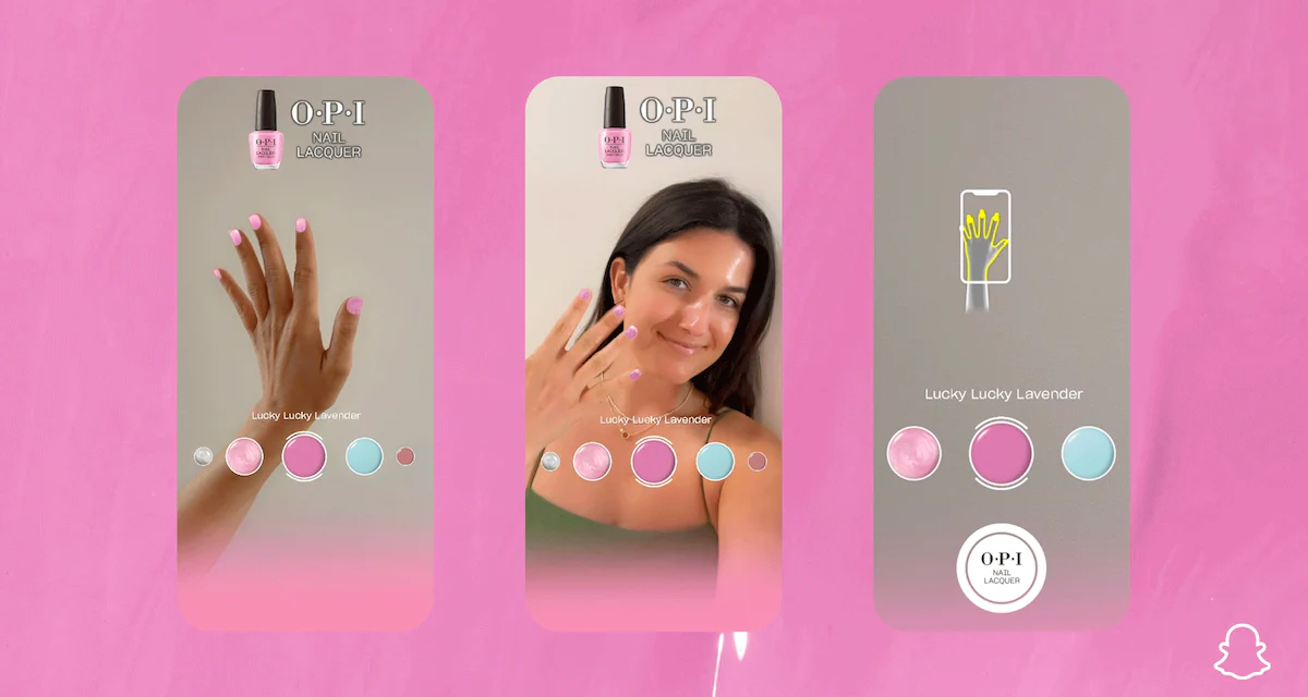 Image of OPI virtual try on via Snapchat