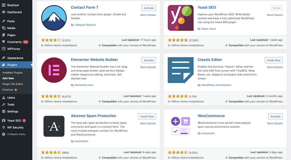 The WordPress Plugin Directory within the dashboard.