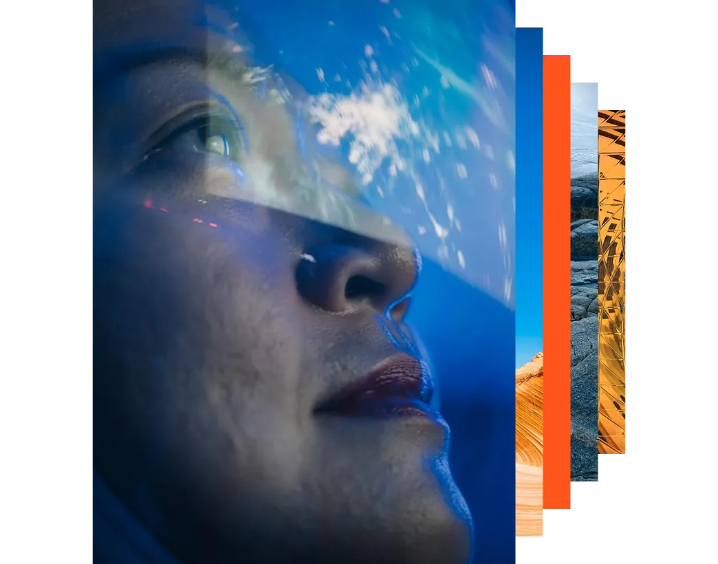 A close-up image of a woman's face.