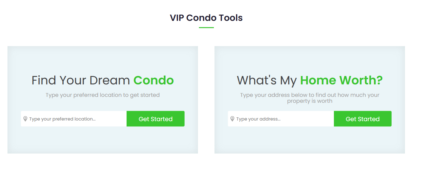 Lead capture forms on sample website from iNCOM.