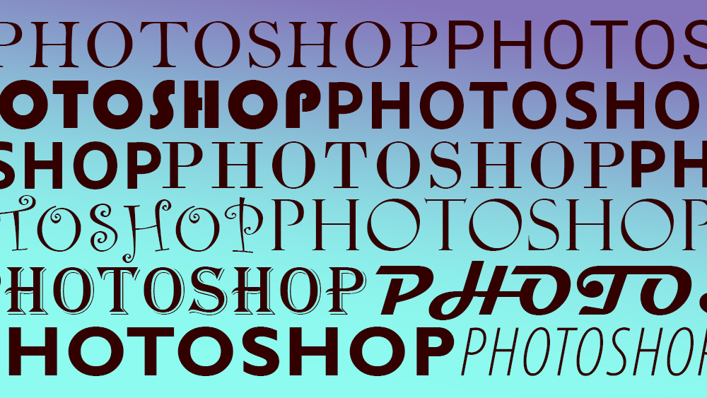 Image showing fonts in Photoshop