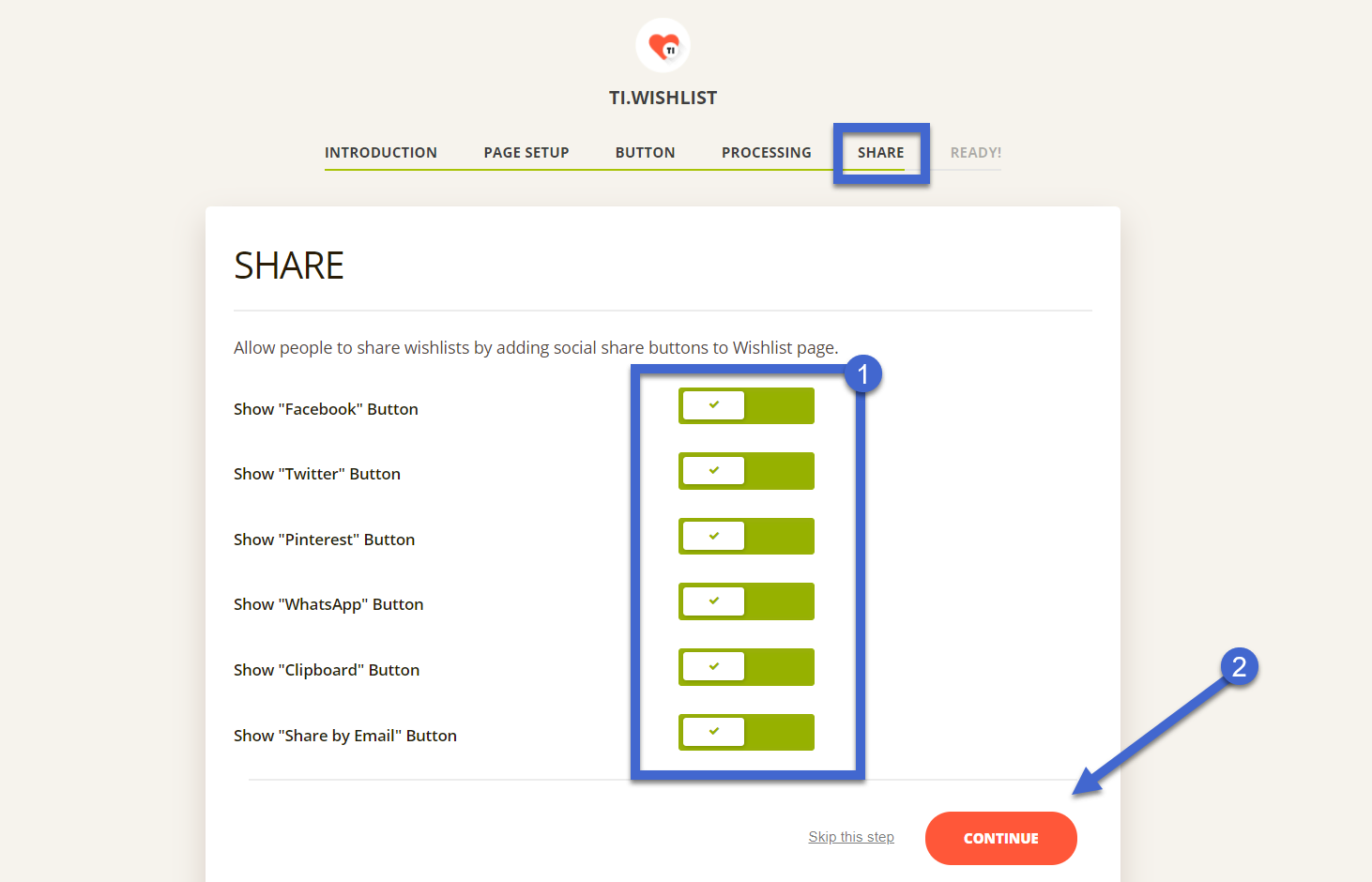 add social sharing for WooCommerce wishlist.