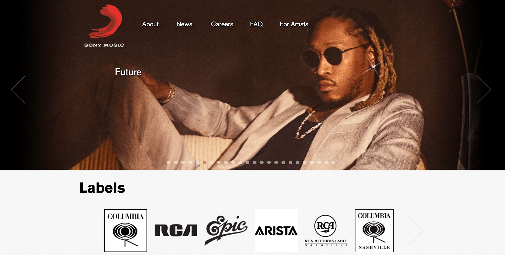 Sony Music uses WordPress for its website.