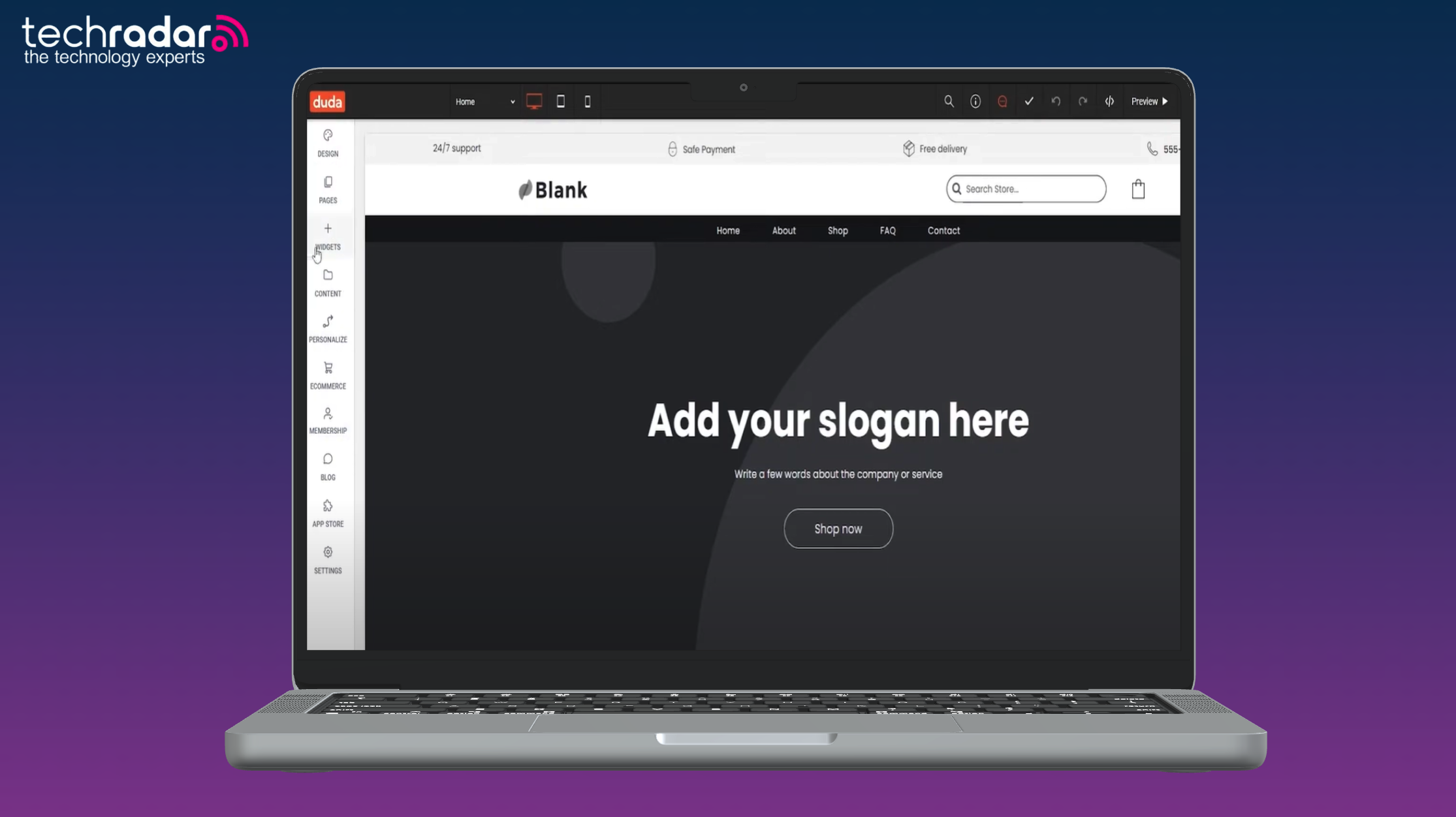screenshot of Ai website builder being used on a mac