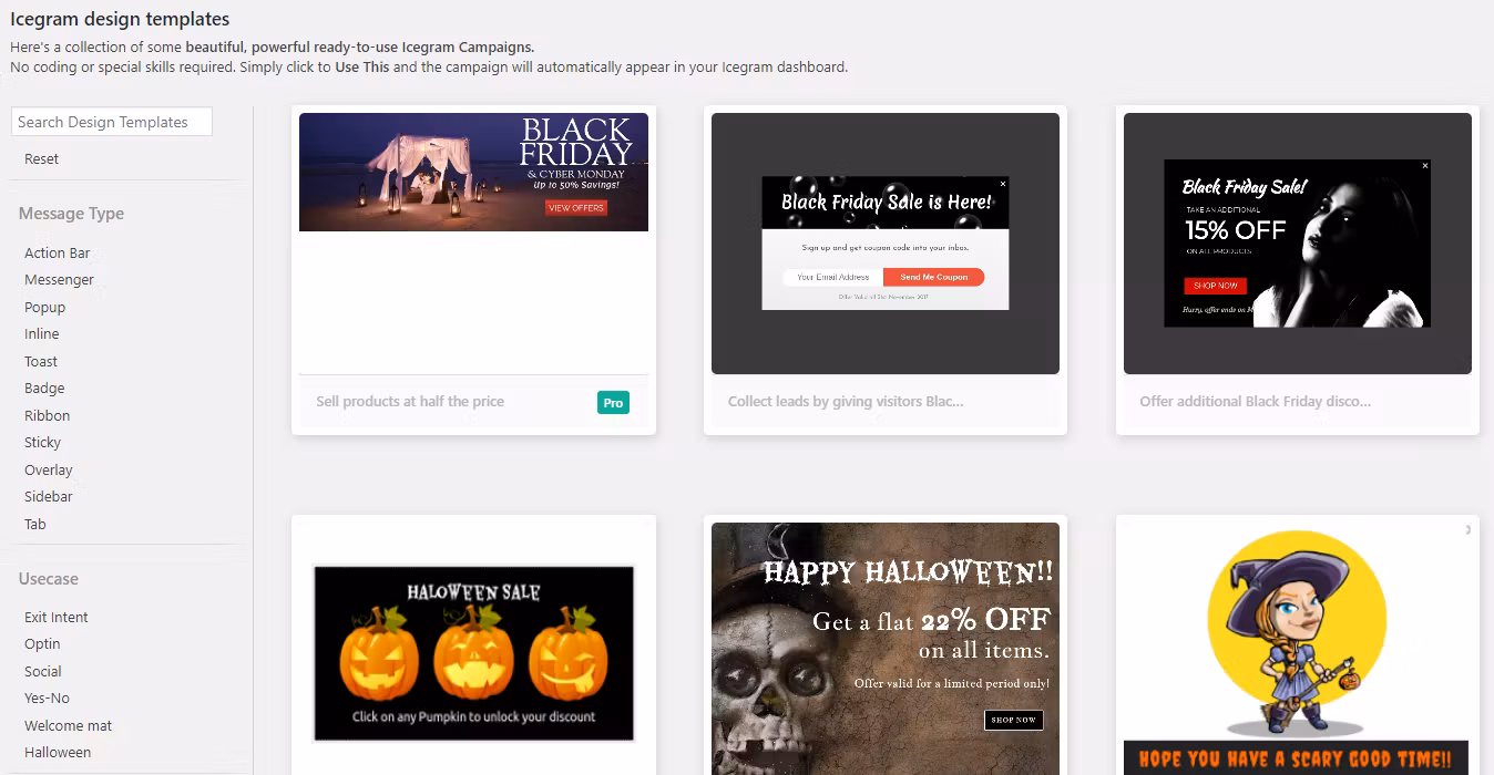These templates are what you'll use for your welcome message