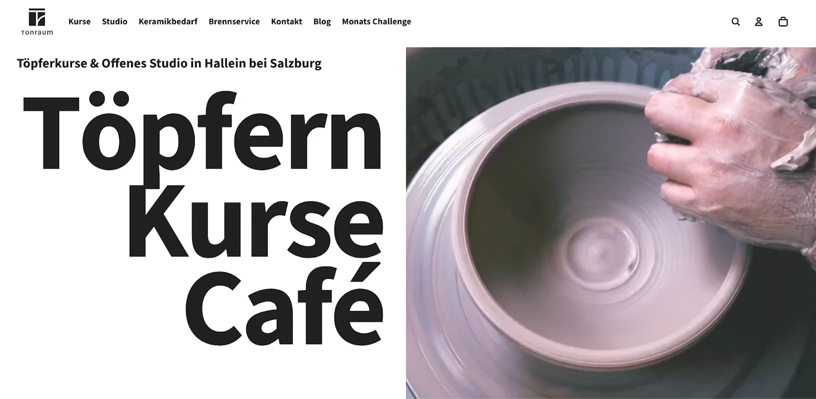 Tonraum homepage features a video.