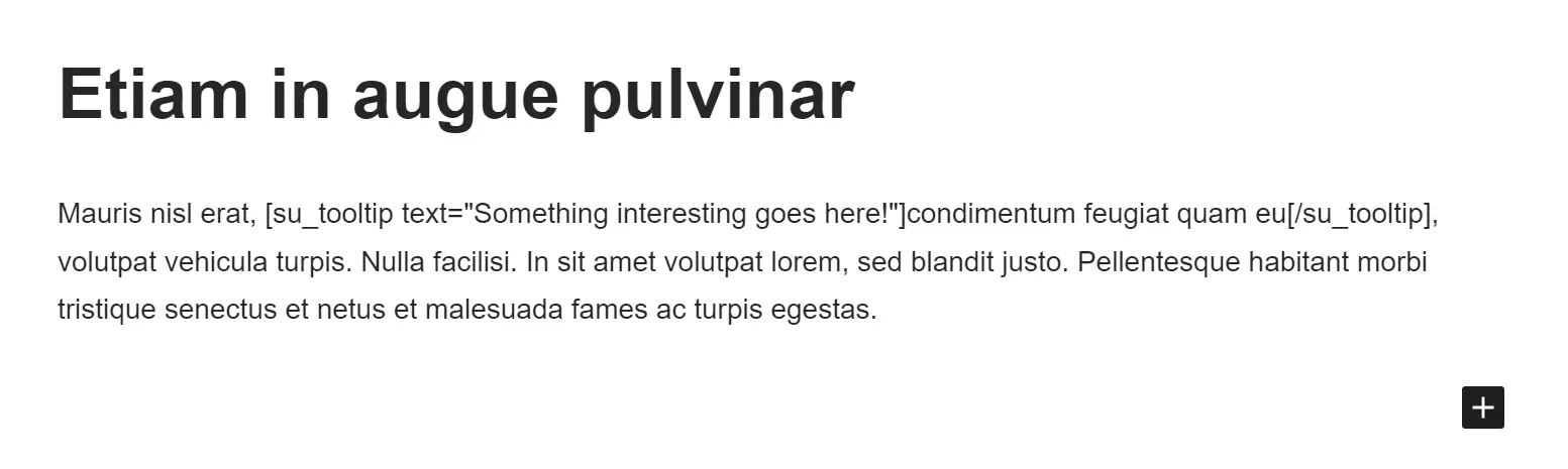 An example of a tooltip's shortcode.