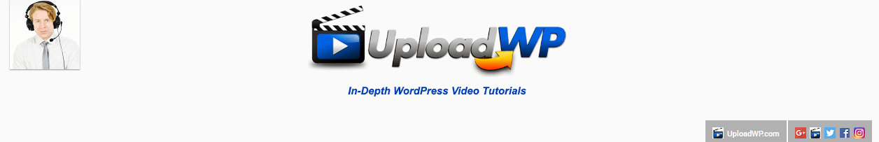 UploadWP's channel header.
