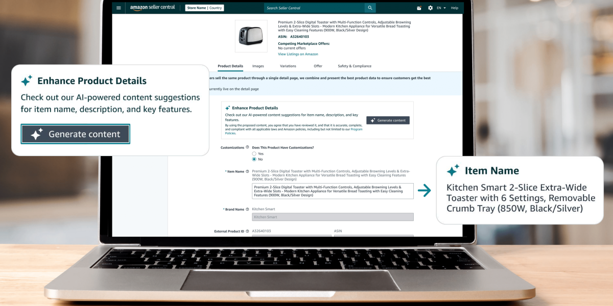 Amazon’s Enhance My Listing uses Gen AI to improve product listings
