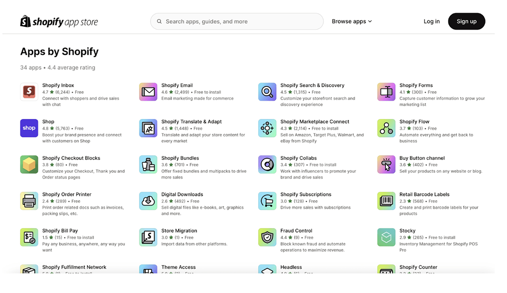 The Shopify Apps store.