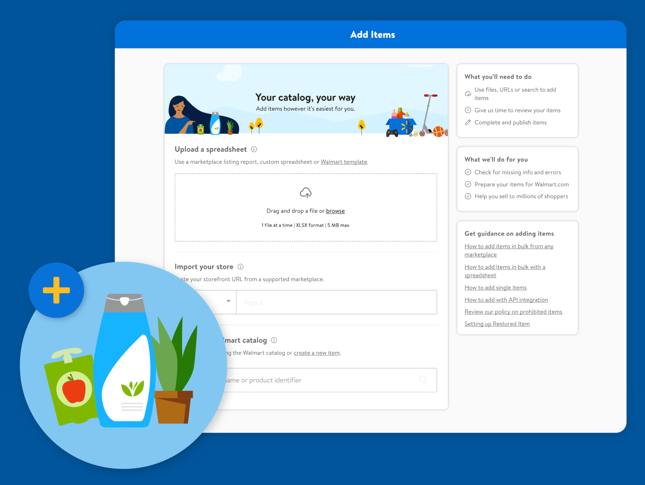 A back end look at Walmart's seller portal.