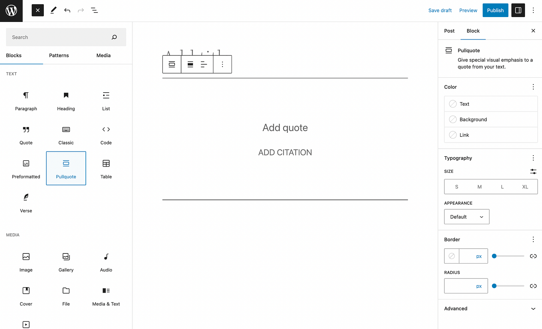 The WordPress block editor.