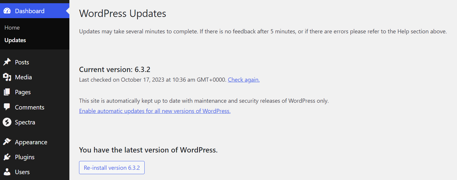 Update WordPress.