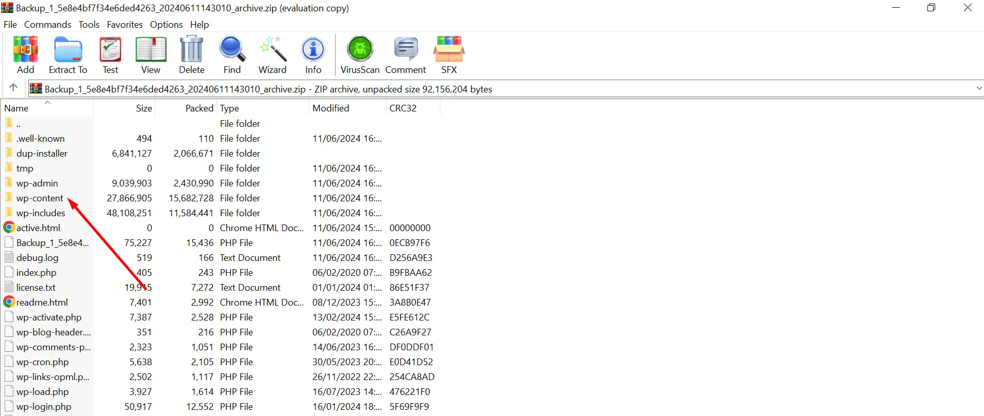 Download WordPress images from backup. 