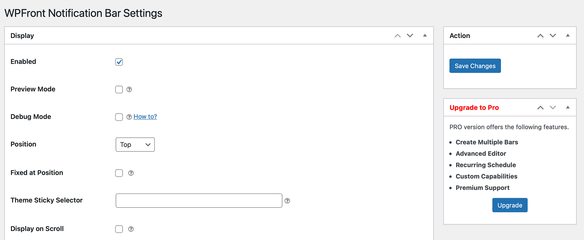 Enable WordPress alert banner with WPFront Notification Bar plugin.