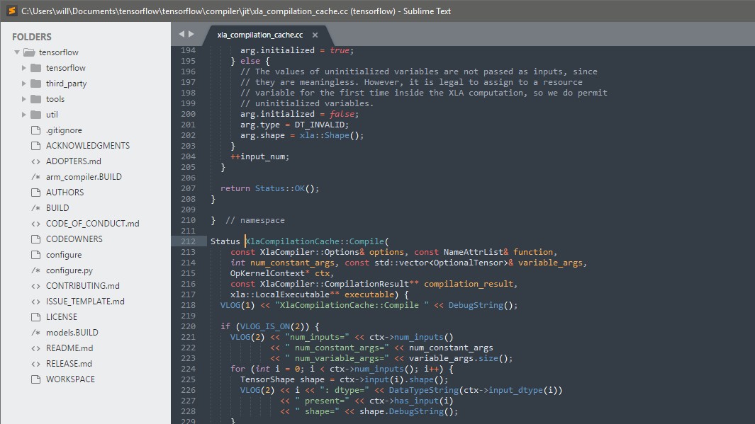 Interface of Sublime Text, one of the best web design software tools