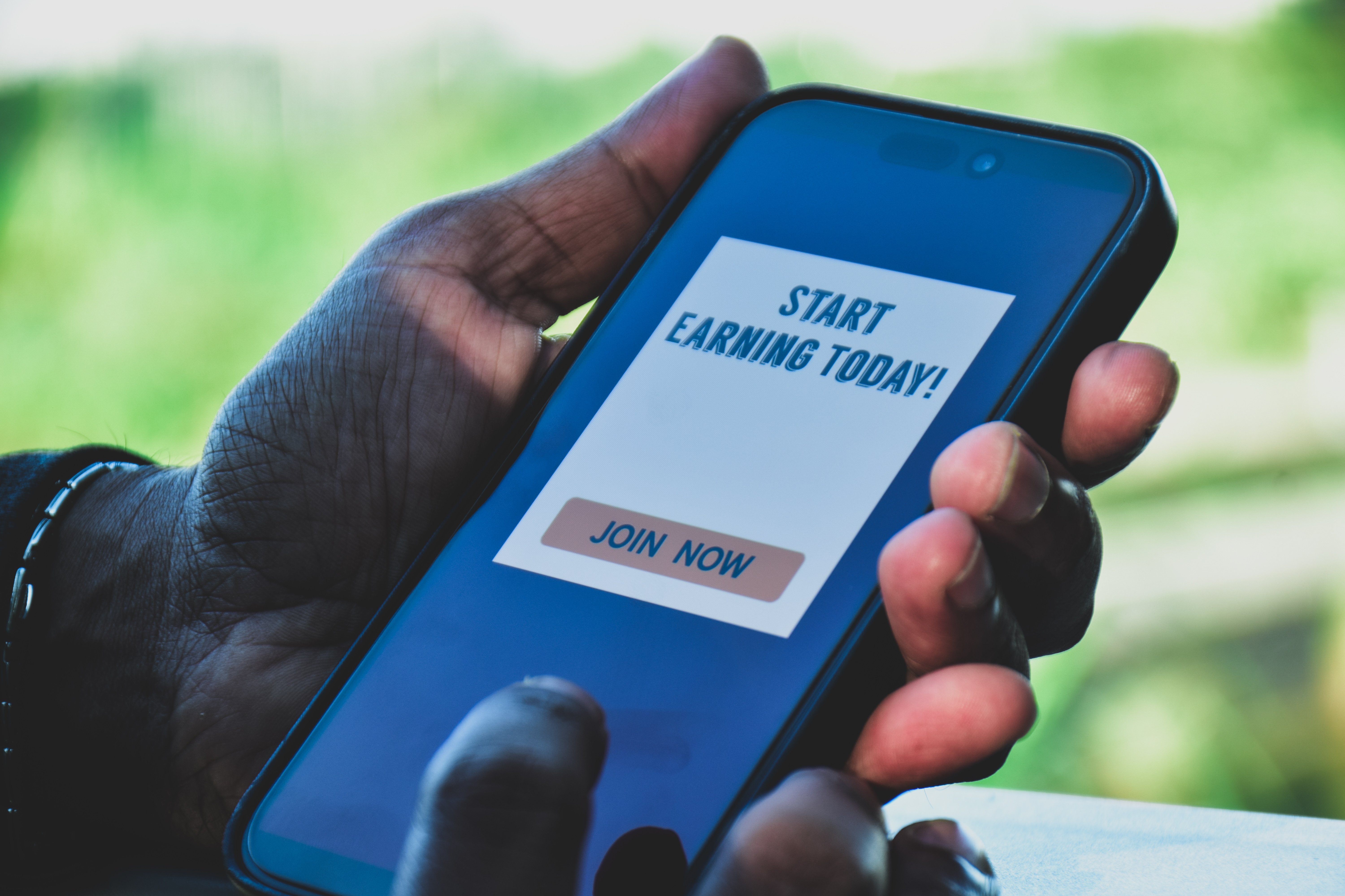 A phone displaying adware