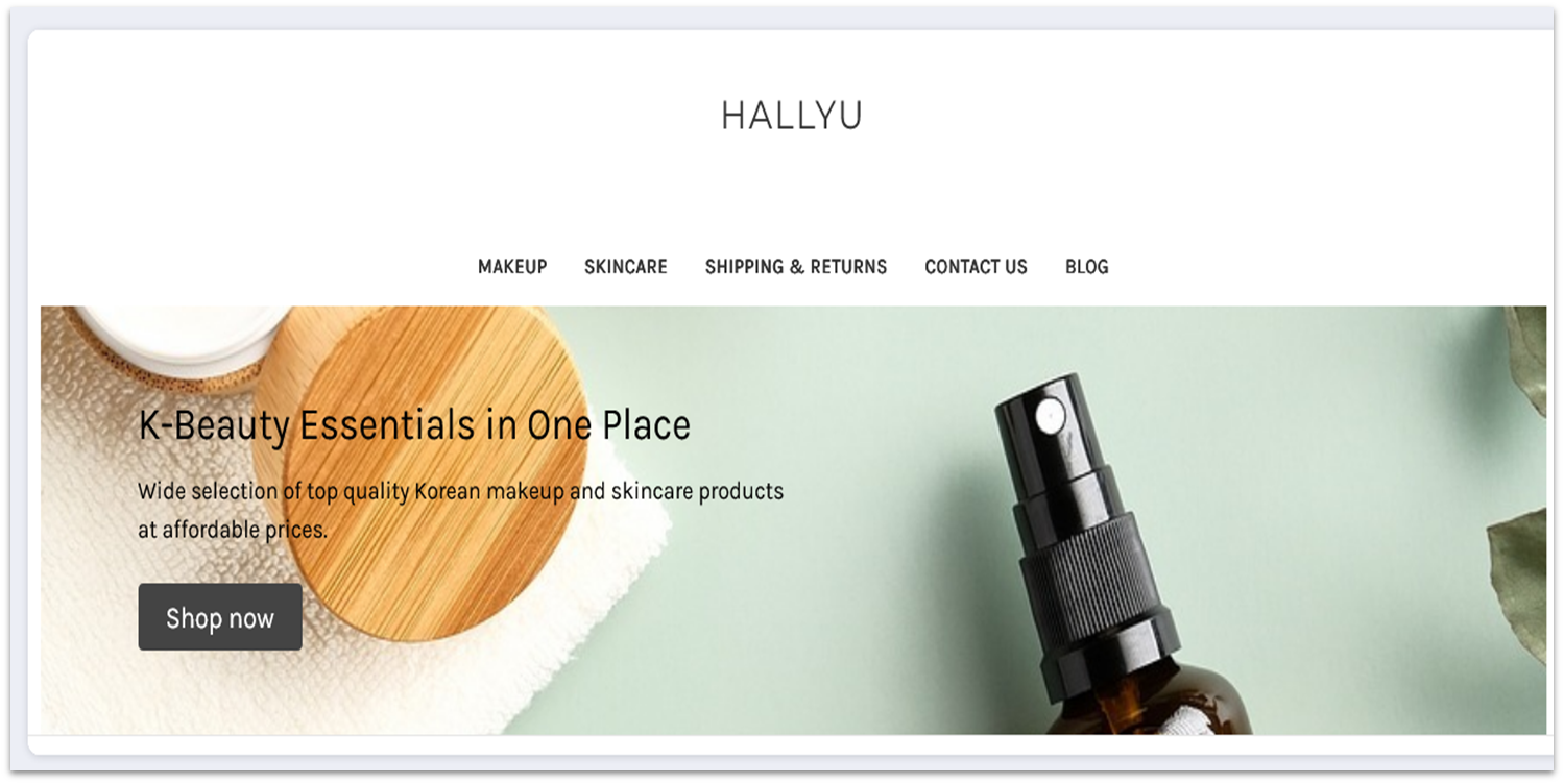 BigCommerce online store homepage showing a header image and a tagline